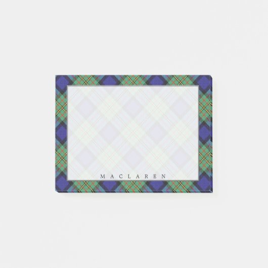 Regal Scottish Clan MacLaren Tartan Post-it® Notes (Voorkant)