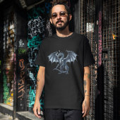 Regal Silver Dragon On Black  T-shirt