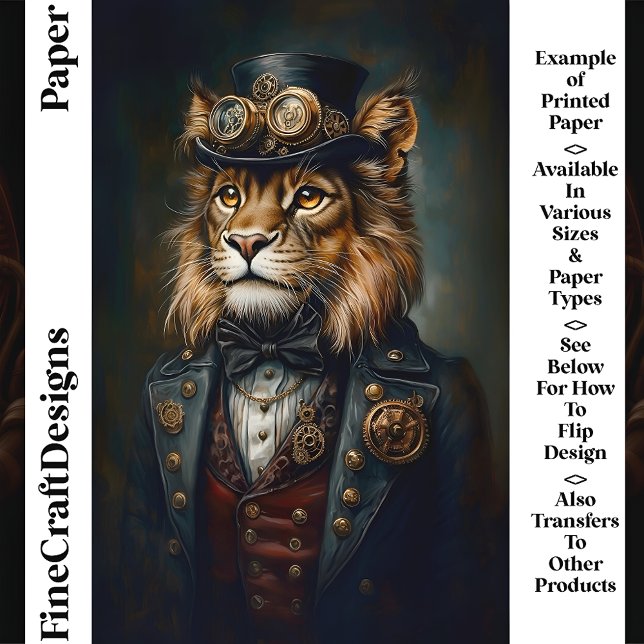 Regal Steampunk Portrait Lion CH9 Papier à scandal (Créateur téléchargé)