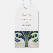 Regal Swan Pair Bruiloft Gift Label Cadeaulabel (Voorkant)