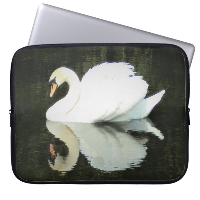 Regal Swan Reflection Laptop Sleeve (Voorkant)
