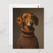 Regal Teckel in een Turtleneck Briefkaart (Voorkant / Achterkant)