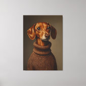 Regal Teckel in een Turtleneck Canvas Afdruk (Voorkant)