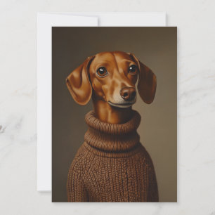 Regal Teckel in een Turtleneck Kaart