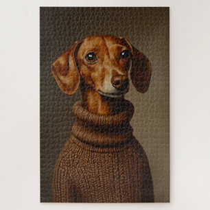 Regal Teckel in een Turtleneck Legpuzzel