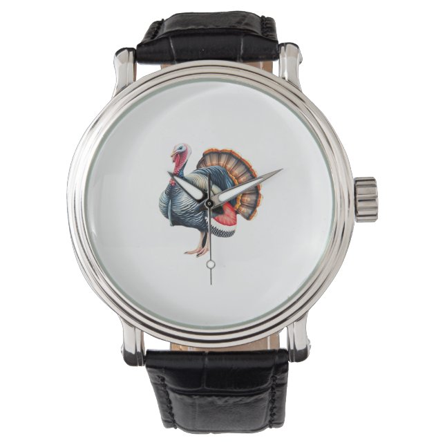 Regal Turkey Display Art Classic T-shirt Horloge (Voorkant)