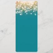 Regal Turquoise en Gold Bokeh Lights Menu (Achterkant)