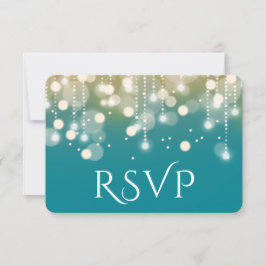 Regal Turquoise en Gold Bokeh Lights RSVP