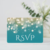 Régal Turquoise et Gold Bokeh Lights RSVP (Debout devant)