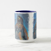 Regal Young Bald Eagle en Moon Painting Mok (Midden)