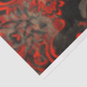 Regal Zwart en Rood Victoriaans Spinkunst Tissuepapier (Detail)