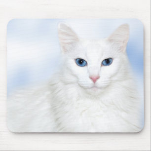 Regale witte kat muismat