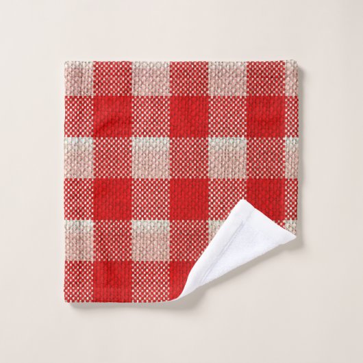 Regard Checkered de toile de jute de motif de (Gant de toilette)