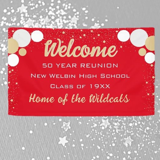 REGARDE ! Bannière Réunion Classe Confetti