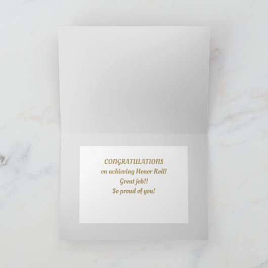 Regarde ! Carte Honor roll Congrats (Intérieur)