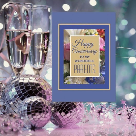 Regarde @ Joyeux anniversaire aux parents carte de