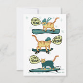 Regarde Meowt ! Carte Chat Skboard Surfer Snowboar (Devant)