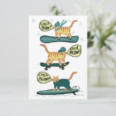 Regarde Meowt ! Carte Chat Skboard Surfer Snowboar (Debout devant)