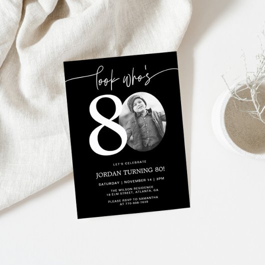 Regarde qui a 80 ans | Invitation d'anniversaire 8