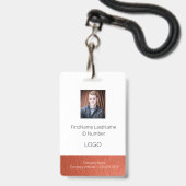 Regarder en cuir Badge d'ID employé avec code barr (Avant avec lanière)
