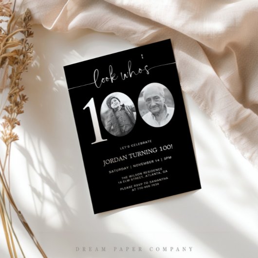 Regardez qui a 100 ans | Invitation d'anniversaire
