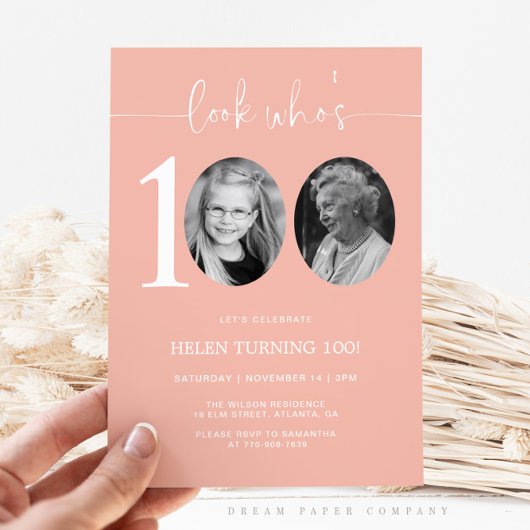 Regardez qui a 100 ans | Invitation d'anniversaire