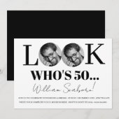Regardez qui a 50 ans, Invitation 50 ans avec phot (Devant / Derrière)