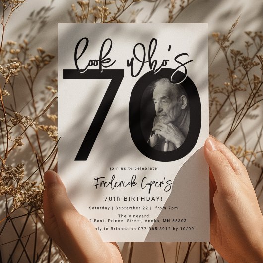 Regardez qui a 70 ans | Carte d'invitation pour un