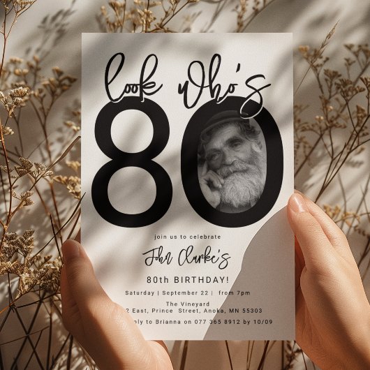 Regardez qui a 80 ans | Invitation photo pour 80e