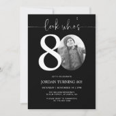 Regardez qui a 80 ans | Noir 80e Invitation d'anni (Devant)