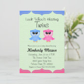 Regardez qui a des jumeaux Baby shower Invitation (Debout devant)