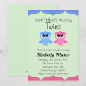 Regardez qui a des jumeaux Baby shower Invitation (Devant / Derrière)