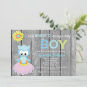 Regardez qui a une carte de baby shower de bébé (Debout devant)