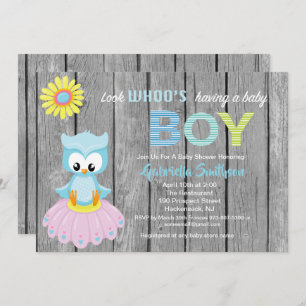Regardez qui a une carte de baby shower de bébé