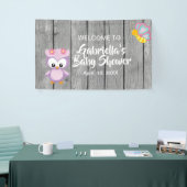 Regardez qui est bannière rose de hibou de baby (Salon professionnel)