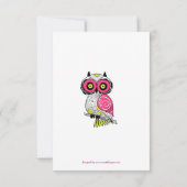 Regardez Whooo's Arrived Pink- 3x5 Faire-part de n (Dos)