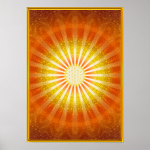 Regards lumineux - Cadre en or - Affiches