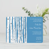 Regatta Blue Birch Tree Wedding Invitations (Debout devant)