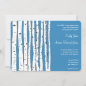 Regatta Blue Birch Tree Wedding Invitations (Devant)