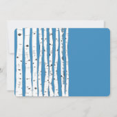 Regatta Blue Birch Tree Wedding Invitations Kaart (Achterkant)