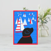 Regatta Day Black Dog Blank Platte Kaart (Staand voorkant)