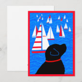 Regatta Day Black Dog Blank Platte Kaart (Voorkant / Achterkant)