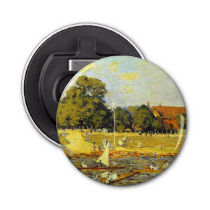 Regatta in Hampton Court Alfred Sisley Poster Button Flesopener