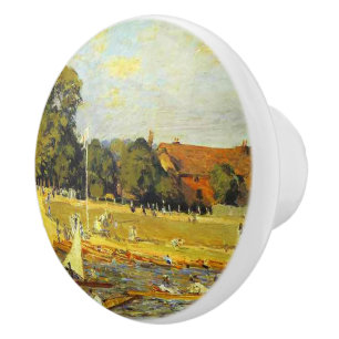 Regatta in Hampton Court Alfred Sisley Poster Keramische Knop