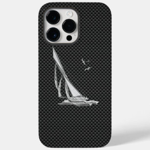 Regatta Sailboat on Carbon Fiber Style Case-Mate iPhone 14 Pro Max Hoesje