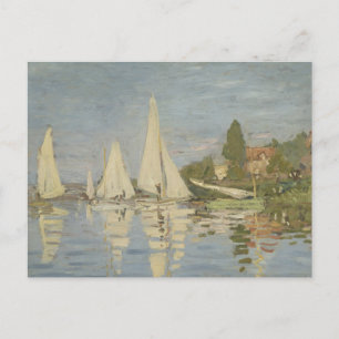 Regatta's bij Argenteuil, Olie Schilderij, Claude Briefkaart