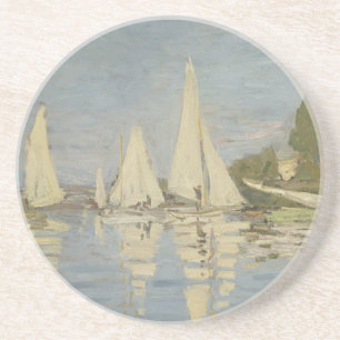 Regatta's bij Argenteuil, Olieverfschilderij, Clau Zandsteen Onderzetter