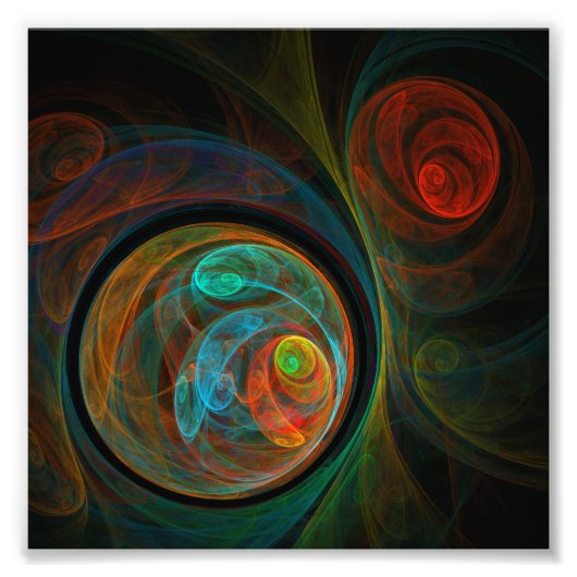 Regeboorblauwe Abstracte foto's afdrukken Foto Afdruk (Voorkant)