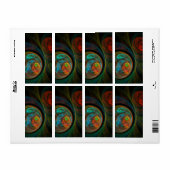 RegeboorBlue Abstract Art Fractal Etiket (Full Sheet)