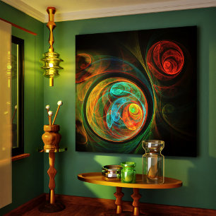 Regeboorte Blue Abstract Art Wrapped Canvas Print